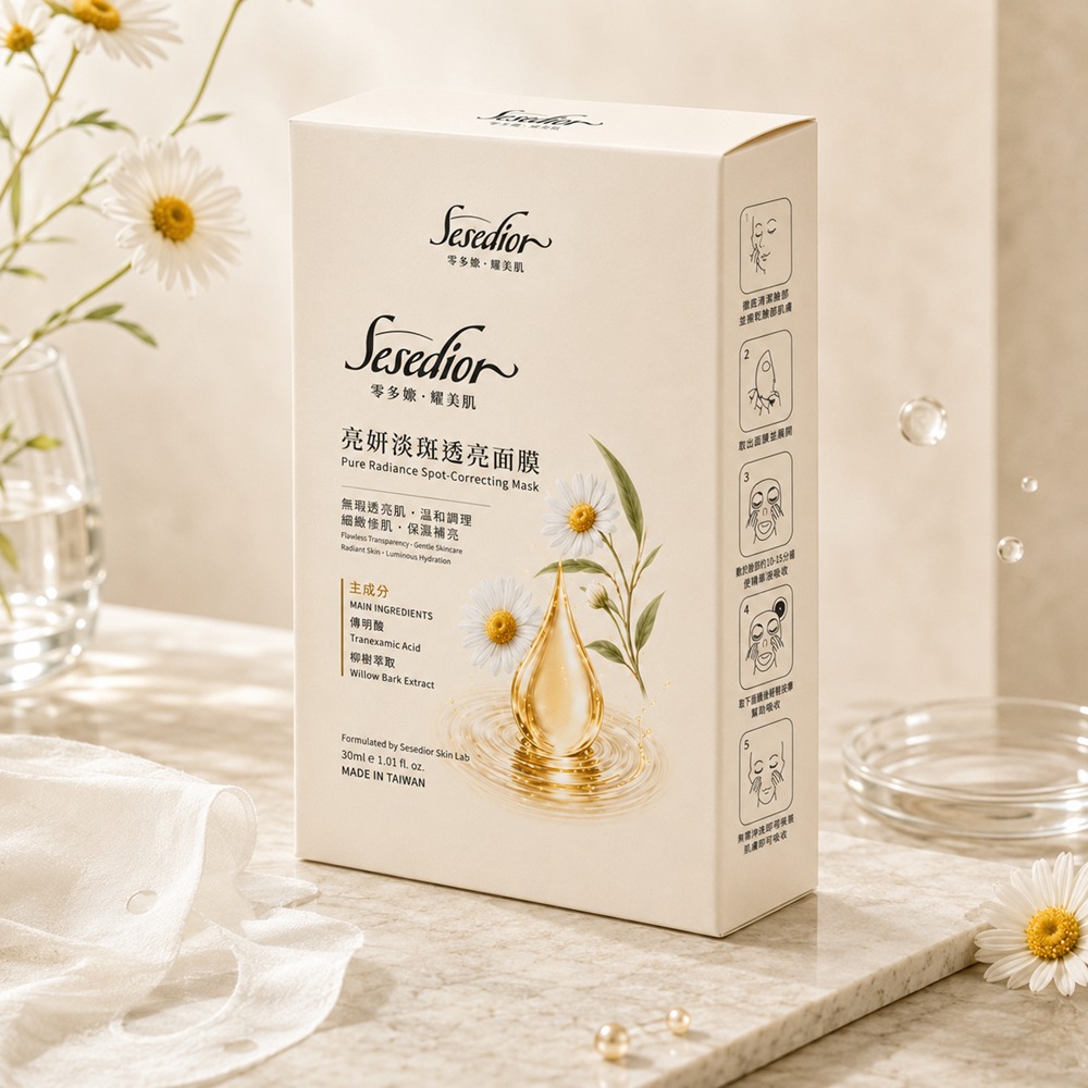 Sesedior-亮妍淡斑透亮面膜-預計8月底上市